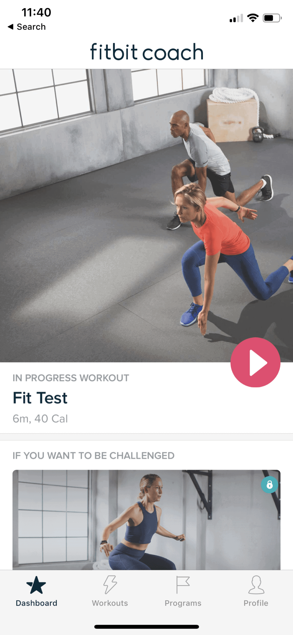 Aplikace Fitbit Coach