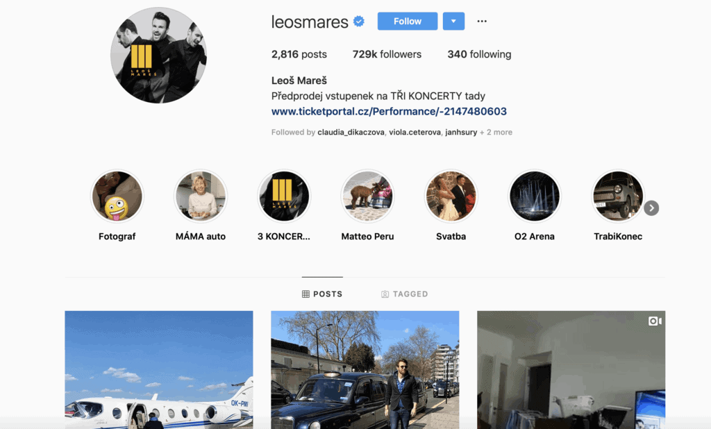 Leoš Mareš is one of the few people to disclose how much he charges for Instagram promotion.