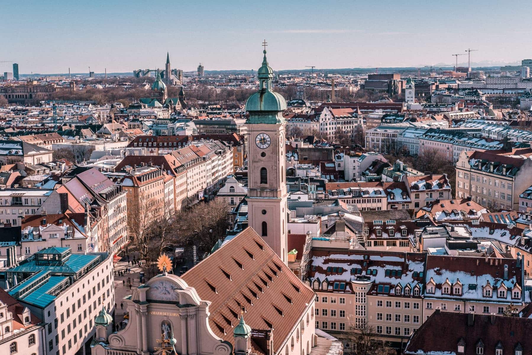 Výhled z Peterskirche v Mnichově