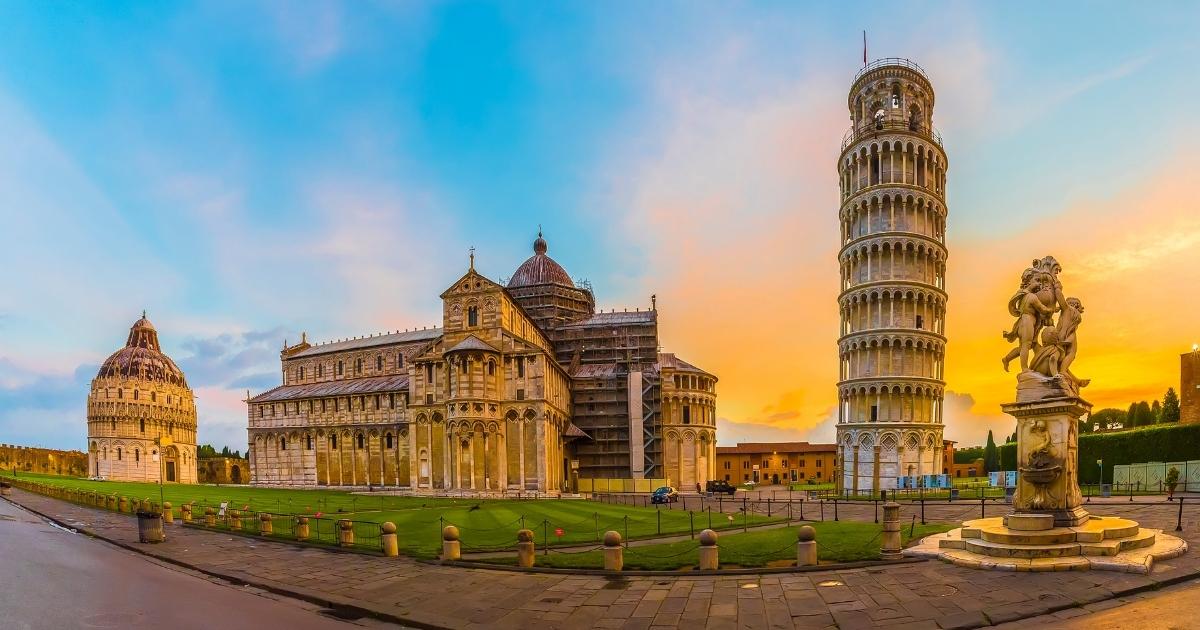 The Leaning Tower of Pisa in Tuscany.