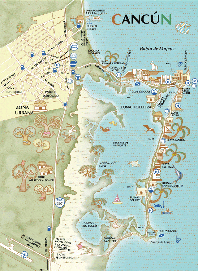 Mapa Cancunu