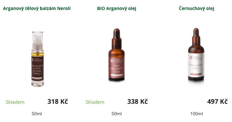 Arganové oleje od české značky Zahir
