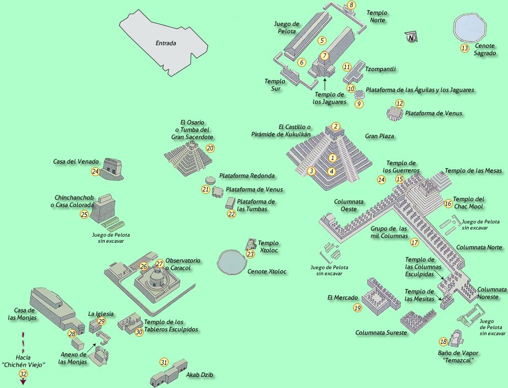 mapa Chichén Itzá