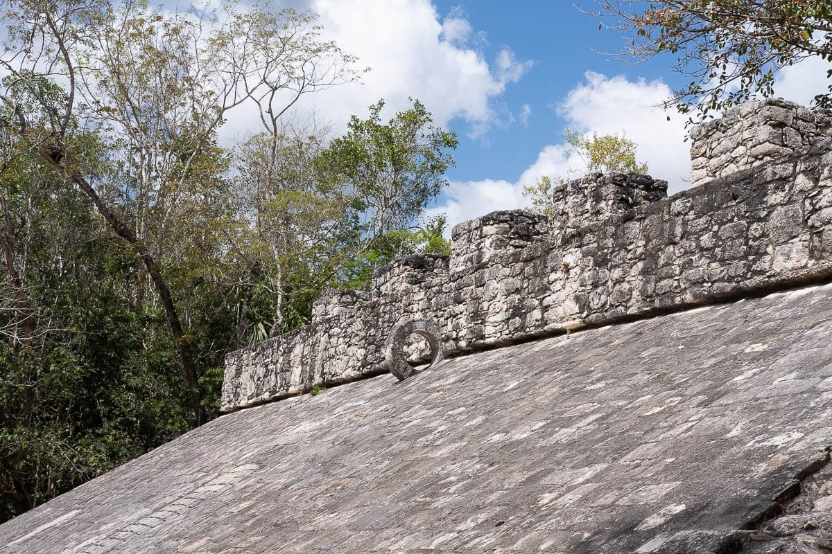 Playground for the ancient Mayan game of tachtli in the Mayan city of Coba