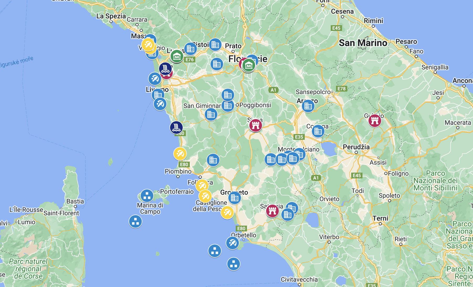 Map of Tuscany for download