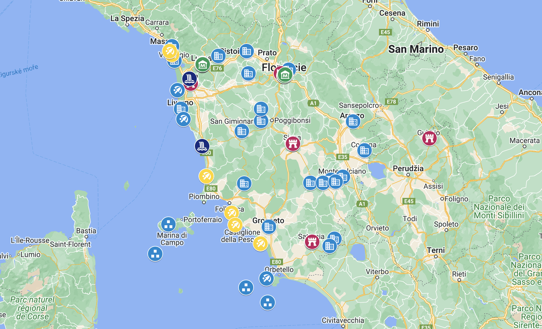 Toskana Italien 27 Sch nste Orte Karte
