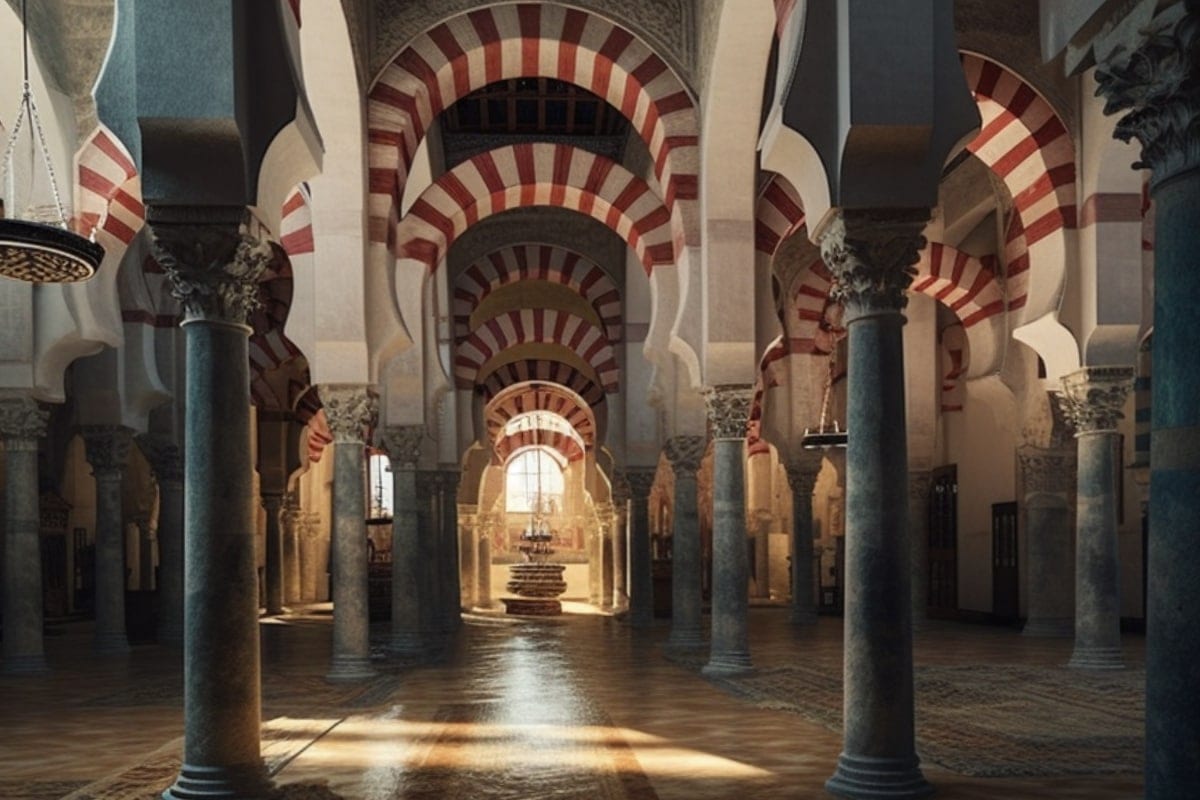 Mešita katedrála v Córdobe, interiér bez ľudí
