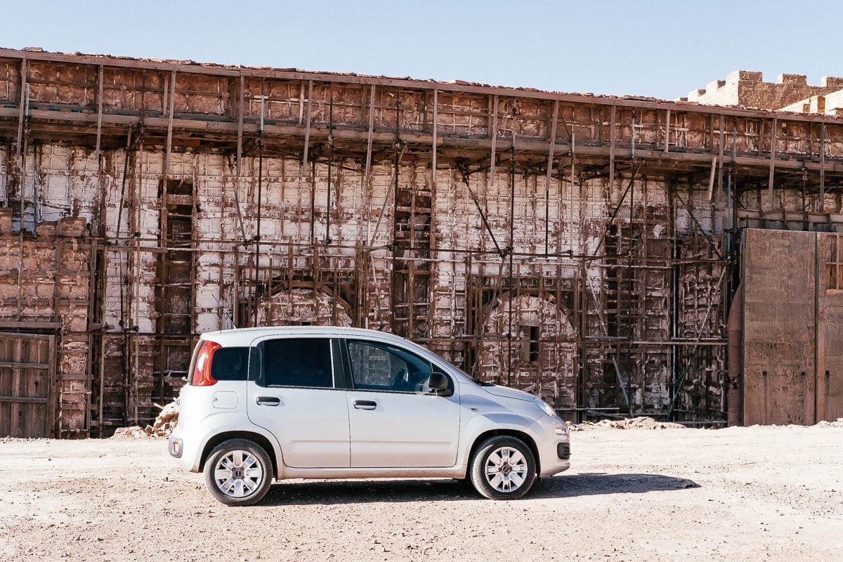 My jsme si půjčili malé auto - Fiat Panda - a zcela stačilo